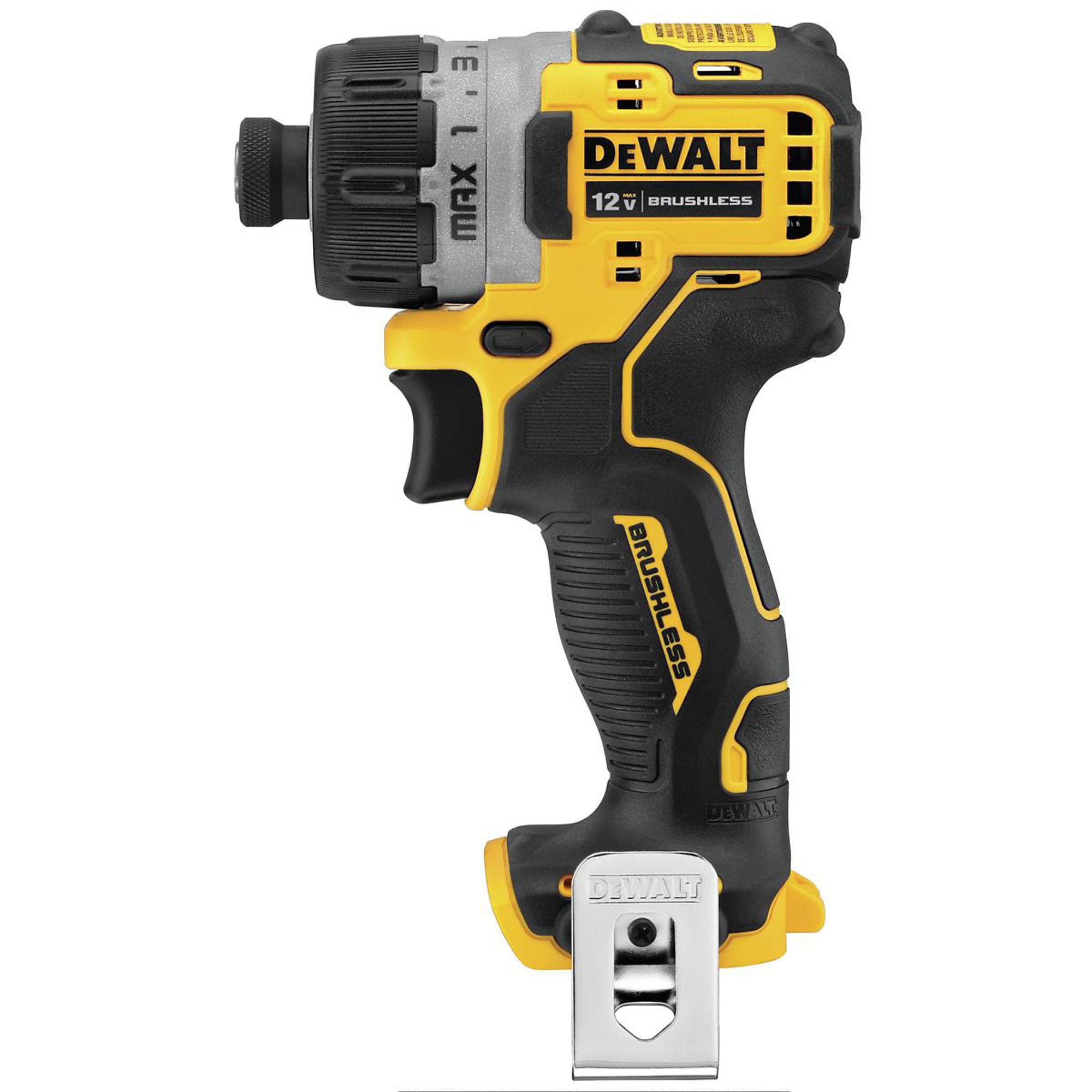 DeWalt 12V MAX Brushless Screwdriver Kit — 1/4in. Hex, 15 Clutch Settings, Bare Tool, Model# DWTDCF601B